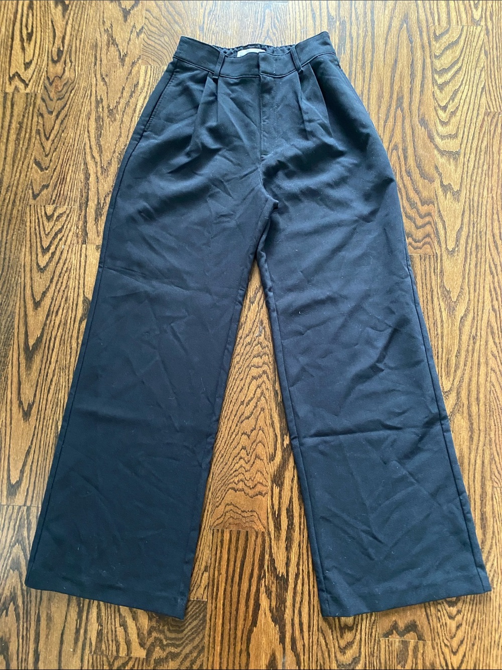 Abercrombie & Fitch Navy-Black Wide Leg High-Rise Trousers